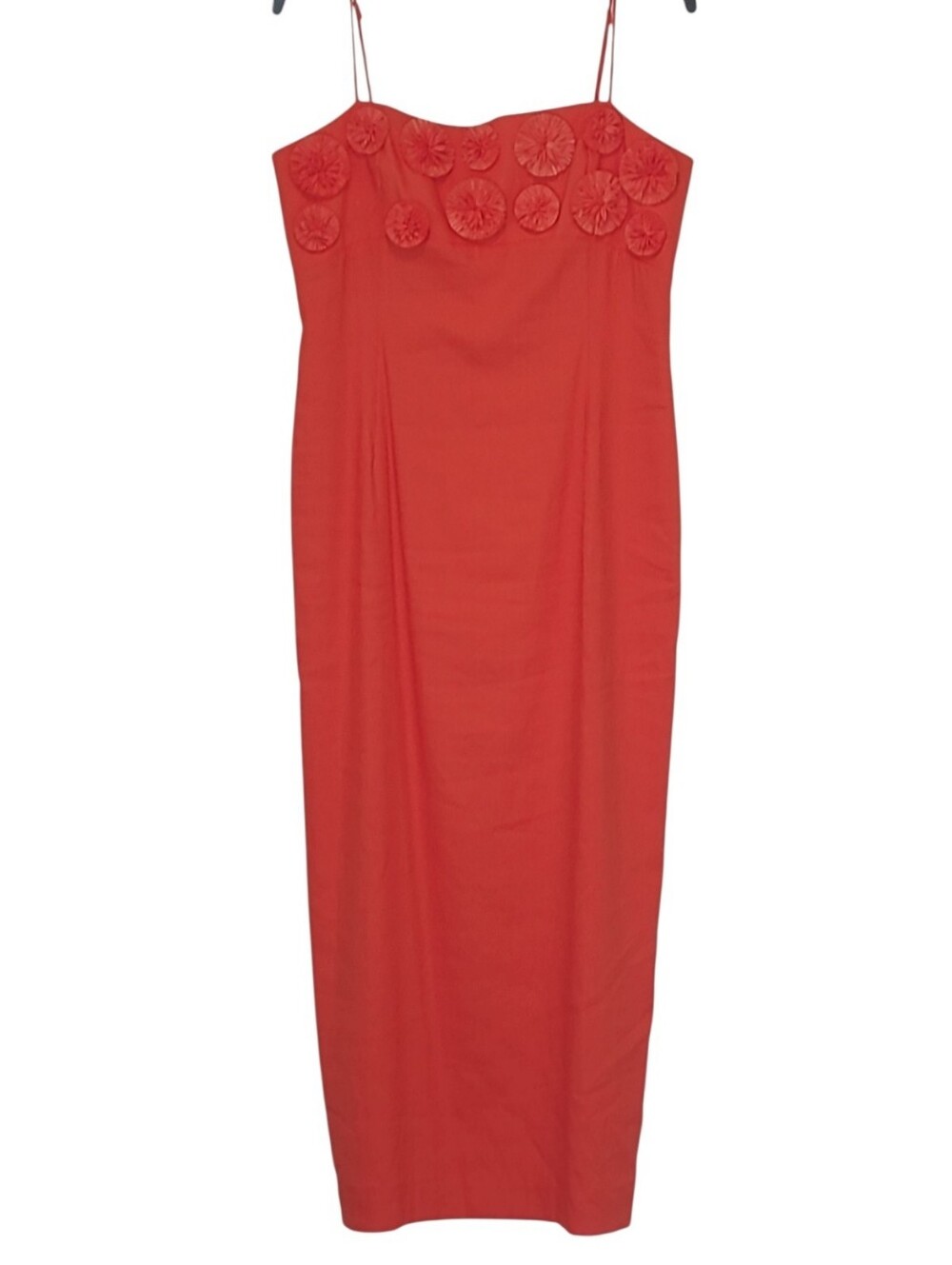 Antonio Melani Dottie Textured Linen Square Neck Midi Dress 10 NWT - Picture 3 of 12